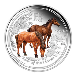 2014 Year of the Horse Coloured 1oz Silver
