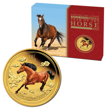 2014 Year of the Horse Coloured 1/4oz Gold Proof