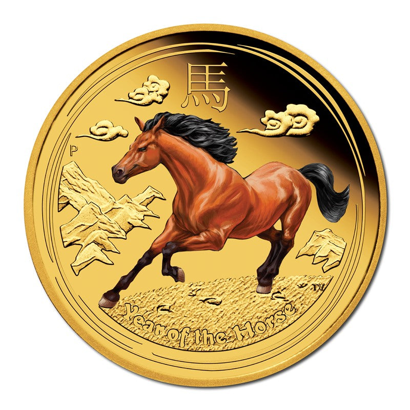 2014 Year of the Horse Coloured 1/4oz Gold Proof