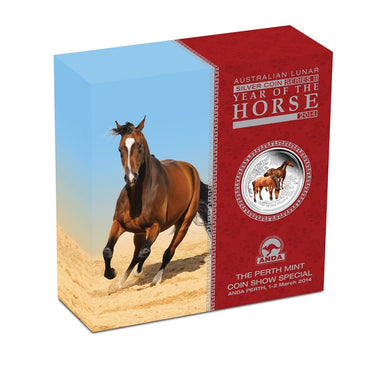 2014 Year of the Horse Coloured 2oz Silver