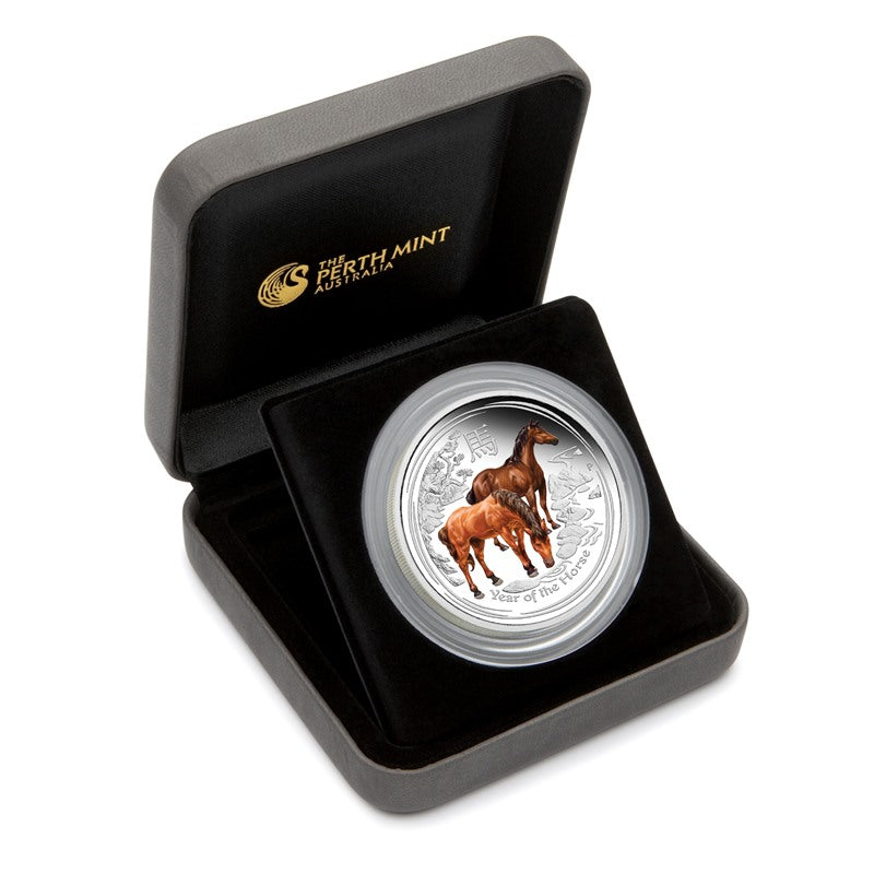 2014 Year of the Horse Coloured 2oz Silver