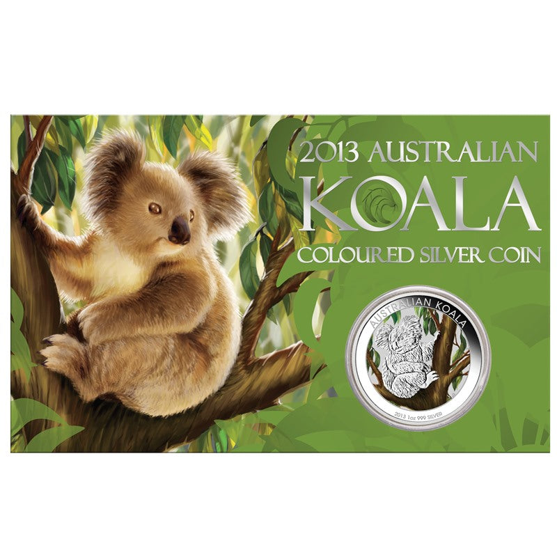 2013 Koala Coloured 1oz Silver Carded