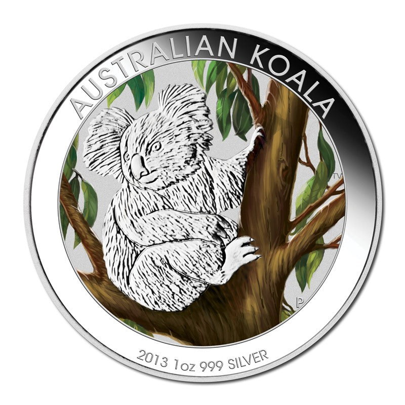 2013 Koala Coloured 1oz Silver Carded