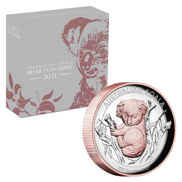 2021 Koala 5oz Silver Proof High Relief Gilded Coin