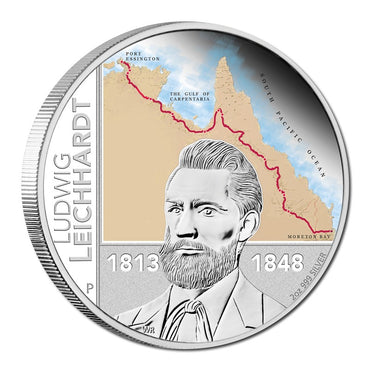 2013 Ludwig Leichhardt 2oz Silver Proof Coin