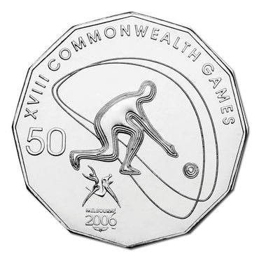 50c 2006 Commonwealth Games - Lawn Bowls Carded UNC