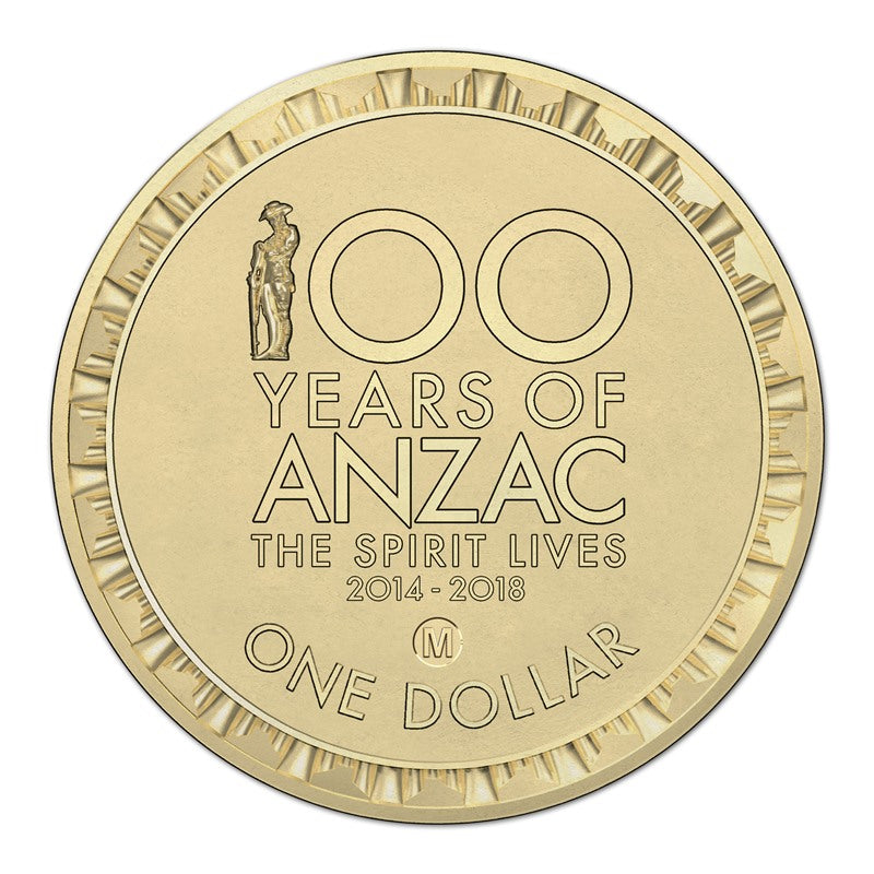 $1 2014 ANZAC Spirit Counterstamp UNC