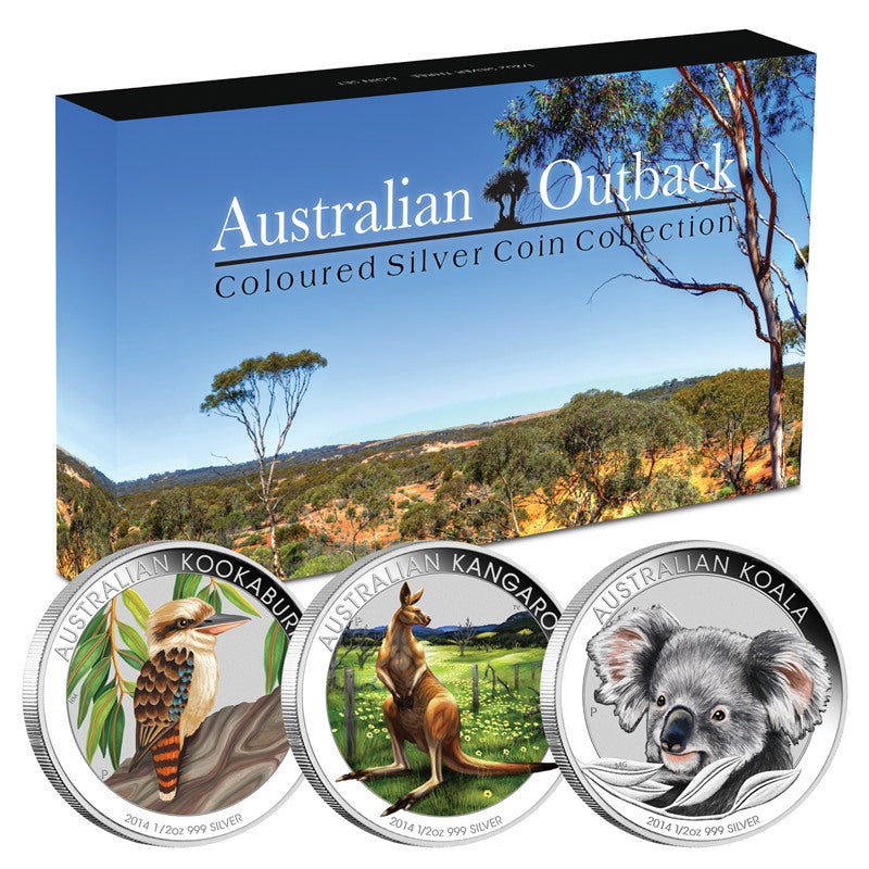 2014 Australian Outback 1/2oz Silver Coloured Coin Collection