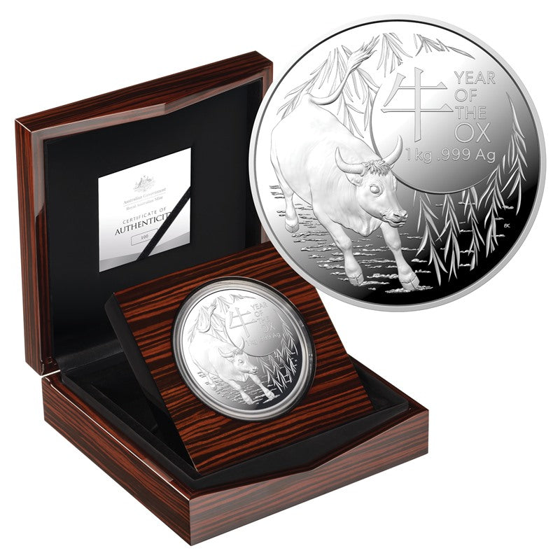 $30 2021 Year of the Ox 1 Kilo Silver Proof