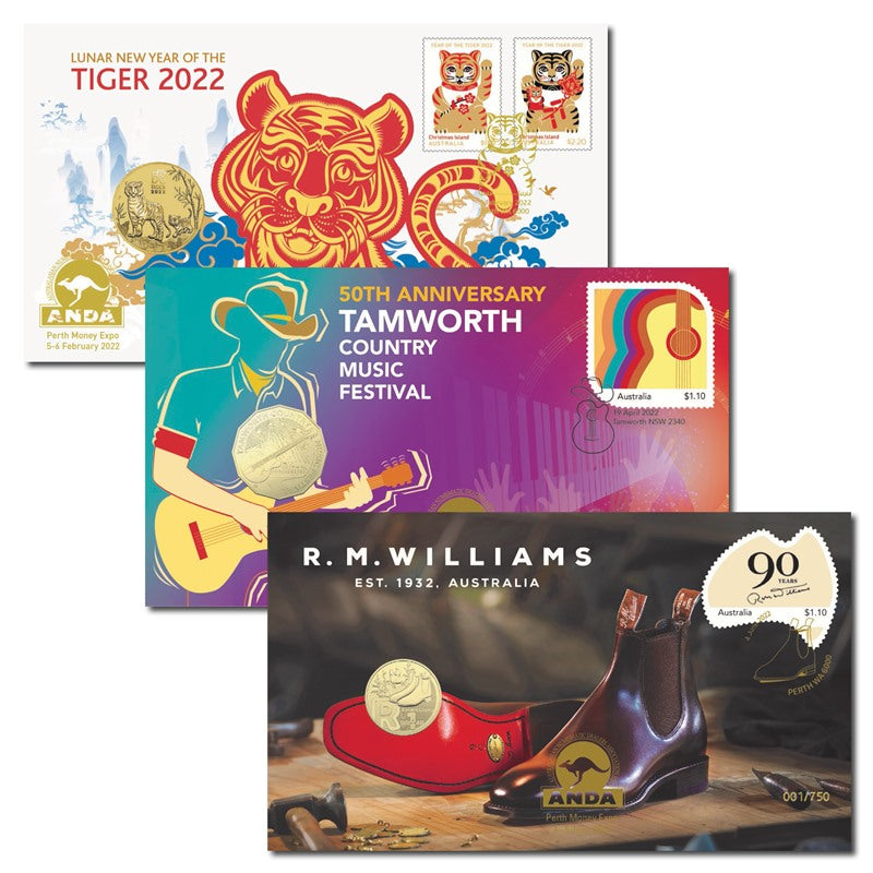 Year of the Tiger, Tamworth Music Festival & R.M. Williams - PNC Trio (matching numbers) - 2022 ANDA Perth Money 2024 Expo