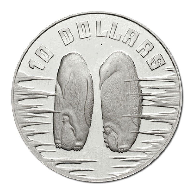 $10 1992 Emperor Penguins Silver Proof