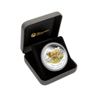 2021 Year of the Ox Coloured 2oz Silver Proof - Perth ANDA Expo