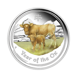 2021 Year of the Ox Coloured 2oz Silver Proof - Perth ANDA Expo