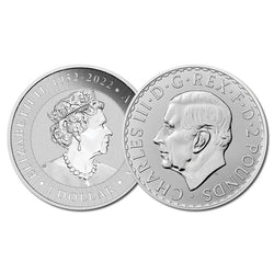 2023 Queen Elizabeth II & King Charles III 1oz Silver Cased Pair