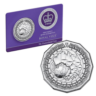 50c 2006 Royal Visit Carded UNC