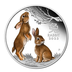 2023 Year Of The Rabbit Coloured 1oz Silver Proof