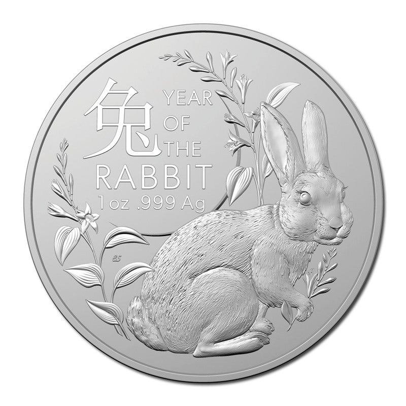 $1 2023 Year Of The Rabbit 1oz Silver UNC - RAM