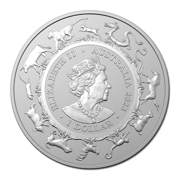 $1 2023 Year Of The Rabbit 1oz Silver UNC - RAM