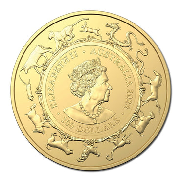 $100 2023 Year Of The Rabbit 1oz Gold UNC - RAM