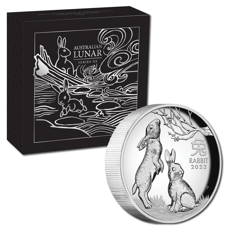 2023 Year of the Rabbit High Relief 1oz Silver Proof