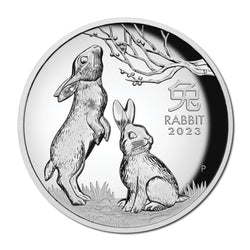 2023 Year of the Rabbit High Relief 1oz Silver Proof