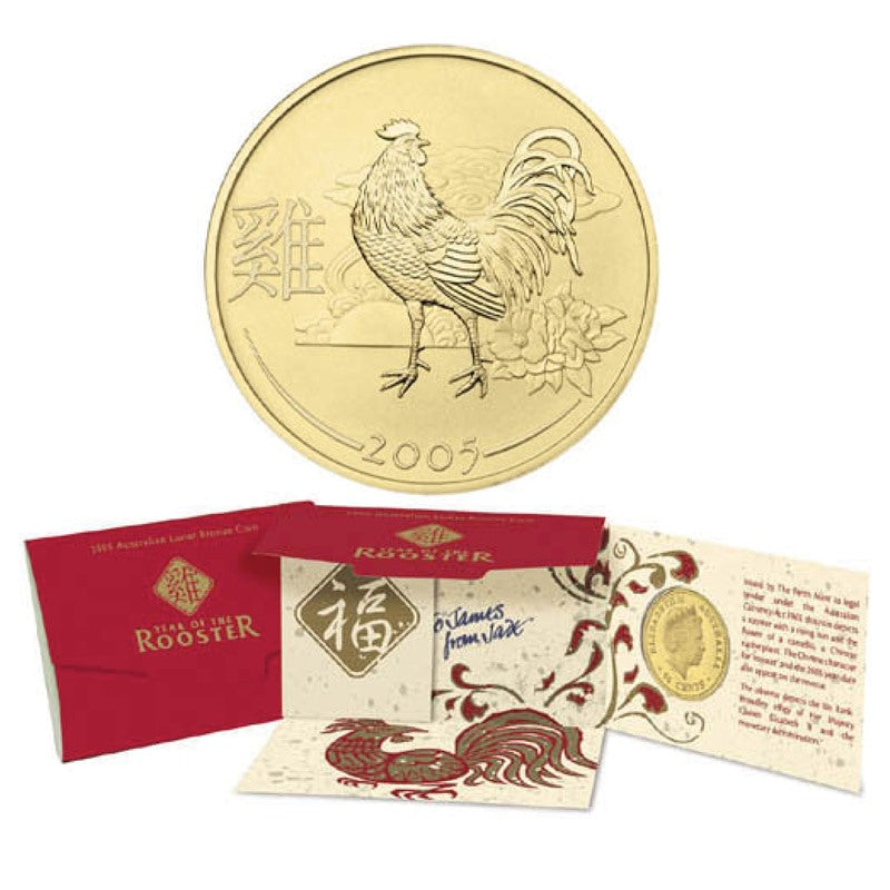 2005 Year of the Rooster 50c Carded UNC