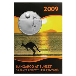 $1 2009 Kangaroo at Sunset F12 Privymark 1oz Silver UNC