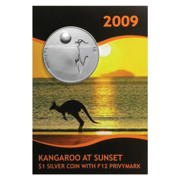 $1 2009 Kangaroo at Sunset F12 Privymark 1oz Silver UNC