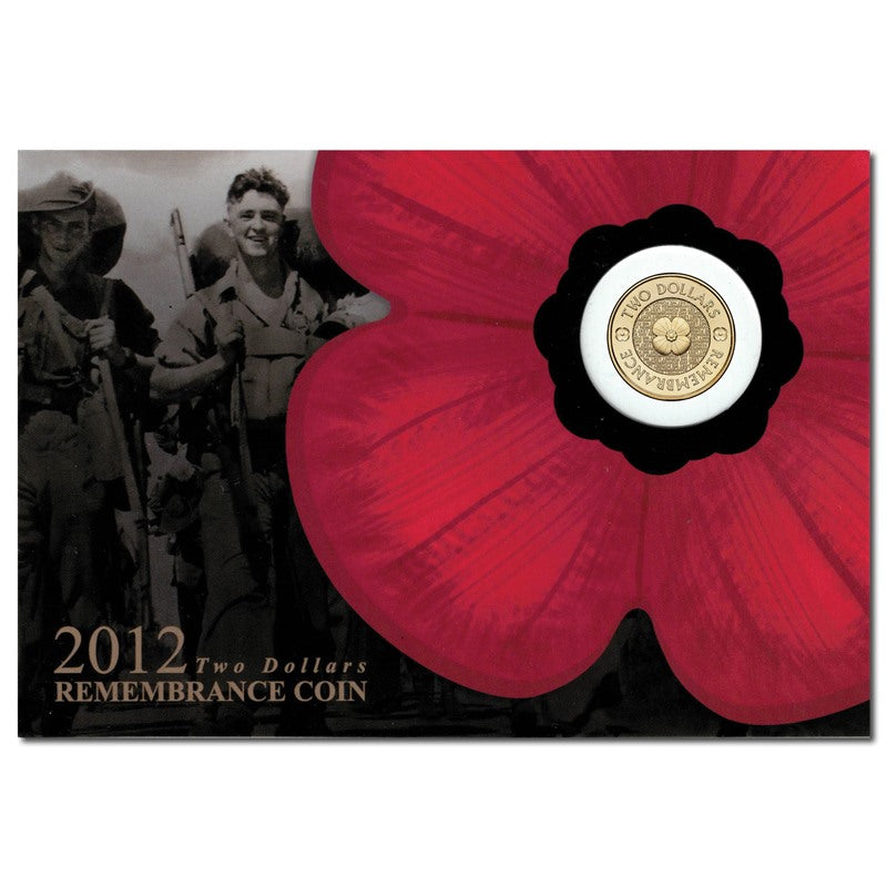 $2 2012 Remembrance Day Non-Coloured UNC - Large Carded