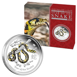 2013 Year of the Snake Coloured 1oz Silver Proof