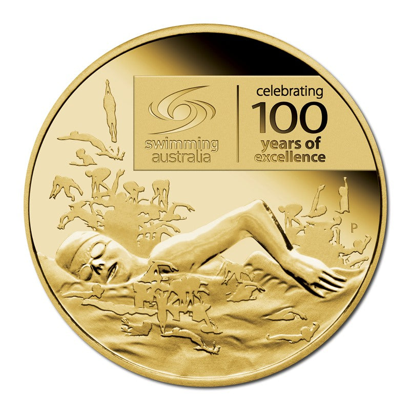 2009 Swimming Australia $1 Al/Bronze Carded UNC