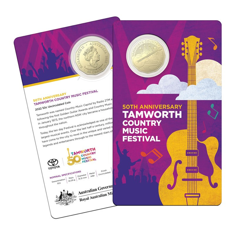 50c 2022 Tamworth Country Music Festival Al/Bronze UNC
