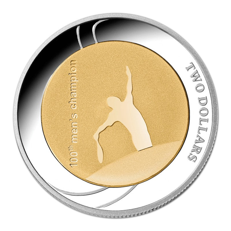 $2 2012 Australian Open Silver Gold Plated Proof