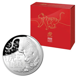 $5 2022 Year of the Tiger 1oz Silver Proof Domed