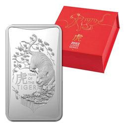 $1 2022 Year of the Tiger 1/2oz Silver Rectangular Proof
