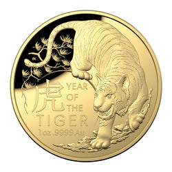 $100 2022 Year of the Tiger 1oz Gold Proof Domed