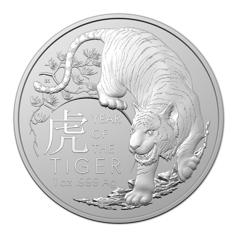 $1 2022 Year Of The Tiger 1oz Silver UNC - RAM