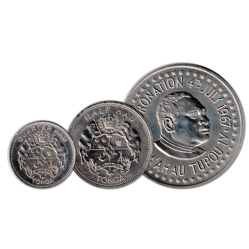 Tonga 1967 Palladium 3 Coin Set