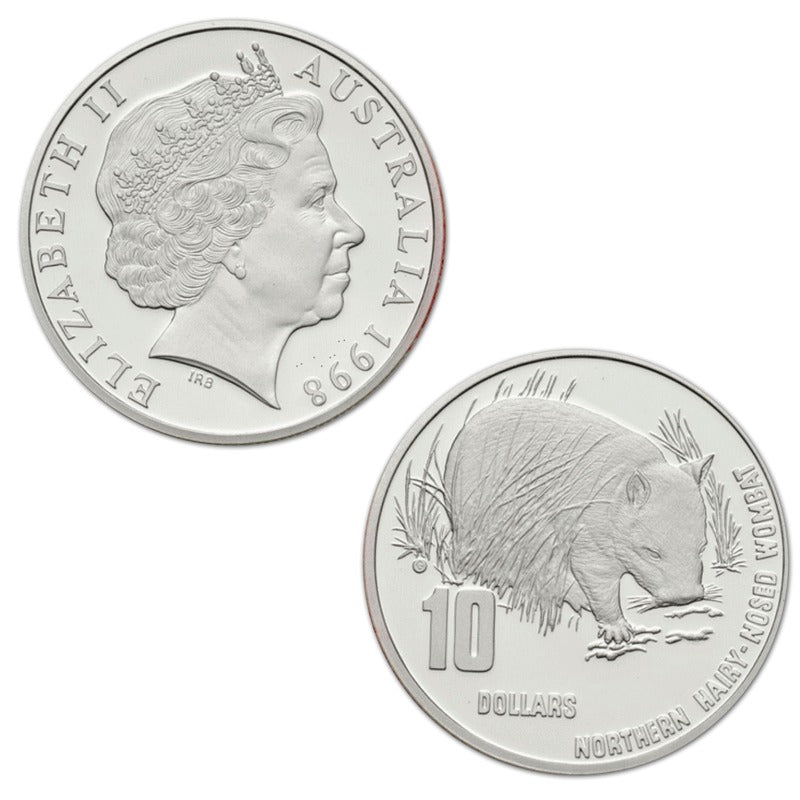 $10 1998 Wombat Piedfort Silver Proof