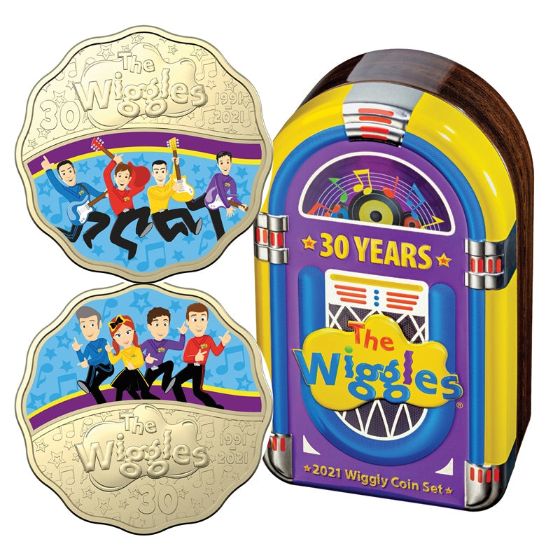 30c 2021 30 Years of the Wiggles Scalloped Two Coin UNC Set