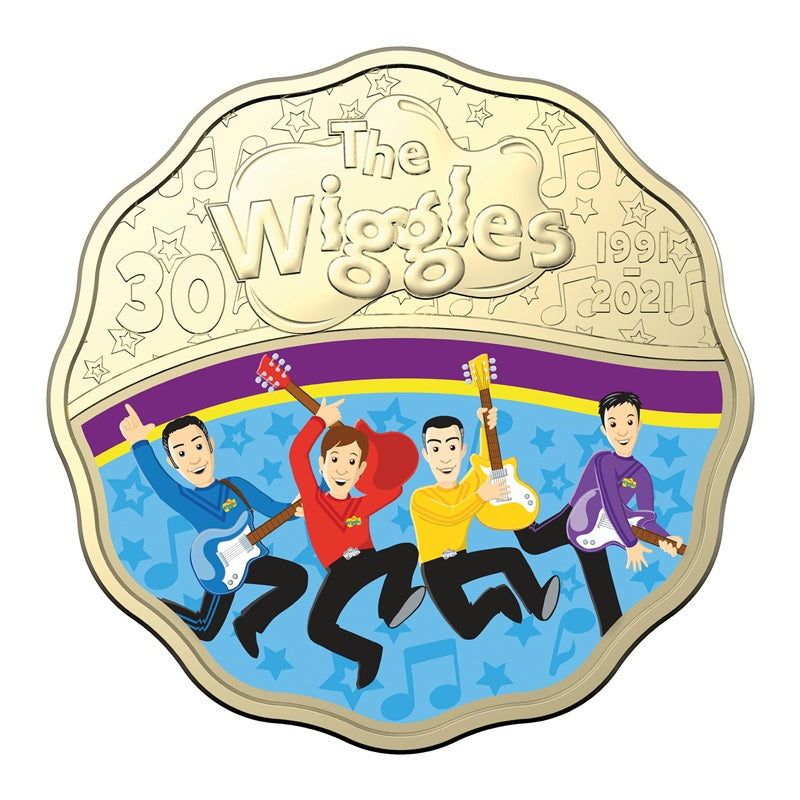 30c 2021 30 Years of the Wiggles Scalloped Two Coin UNC Set
