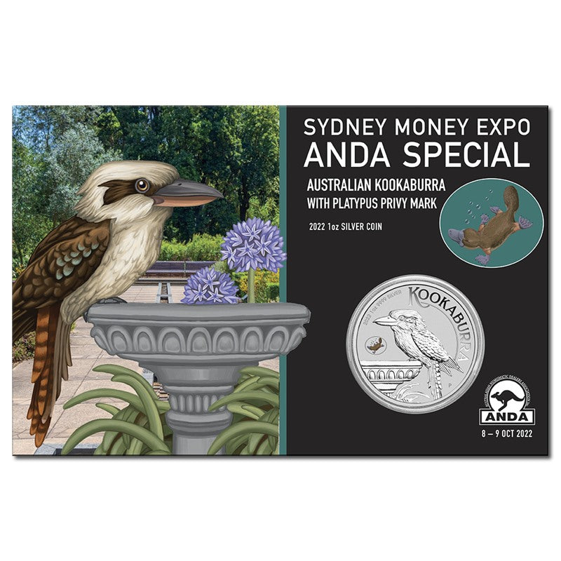2022 Kookaburra 1oz Silver with Platypus Privy - ANDA Sydney