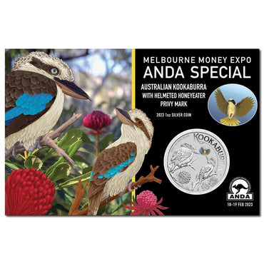 2023 Kookaburra 1oz Silver with Honeyeater Privy - ANDA Melbourne