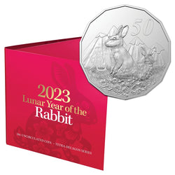 50c 2023 Year of the Rabbit Red Card UNC