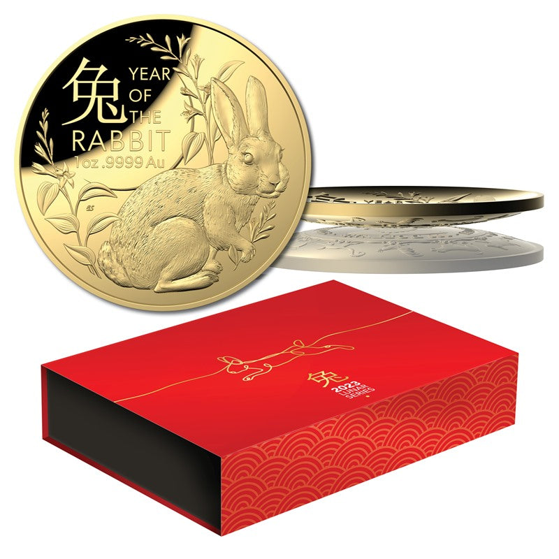 $100 2023 Year Of The Rabbit 1oz Gold Proof Domed