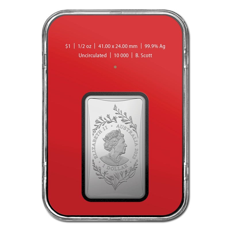 $1 2023 Year of the Rabbit 1/2oz Silver Frosted Uncirculated Ingot