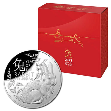 $5 2023 Year Of The Rabbit 1oz Silver Proof Domed