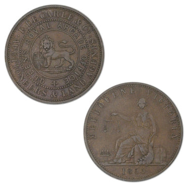 Australia 1855 E. De Carle & Co. Penny Token A.103