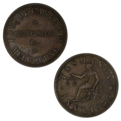 Australia 1855 Edwd. De'Carle & Co. Penny Token A.105