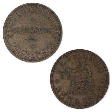 Australia 1855 Edwd. De'Carle & Co. Penny Token A.105